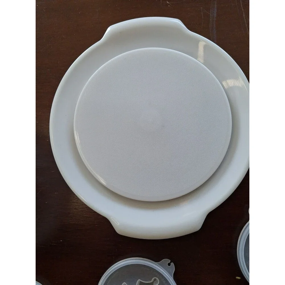 Vintage Tupperware White Jel-N-Serve Jello Mold, Tray, 4 Inserts Jello